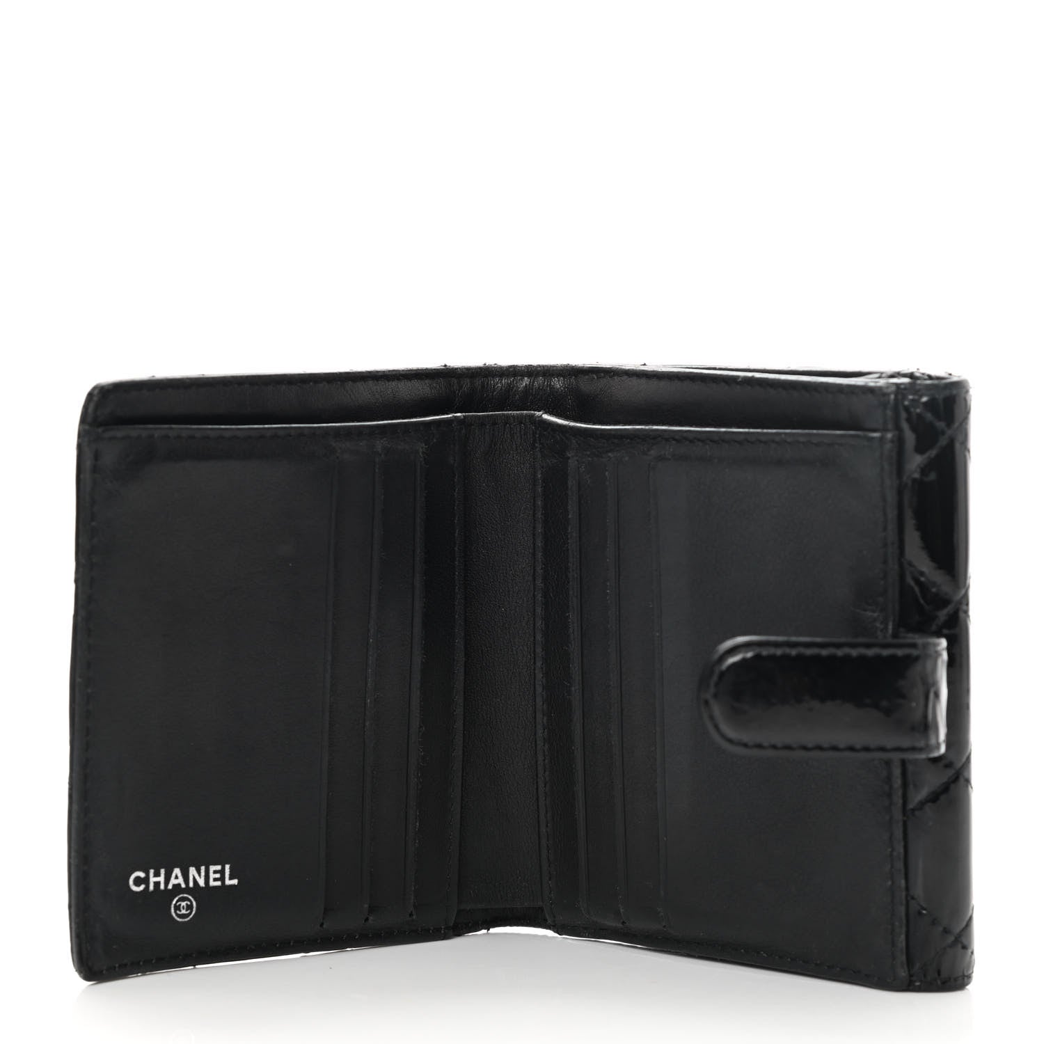 Chanel Patent Quilted Brilliant French Flap Wallet Black 6 of 14