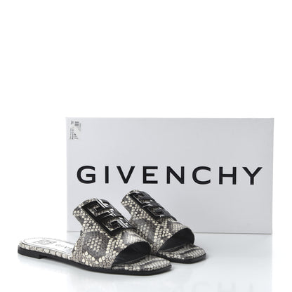 Givenchy Calfskin Python Print 4G Flat Sandals 35.5 Stone Grey 9 of 9