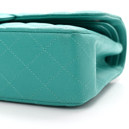 Chanel Caviar Quilted Medium Double Flap Turquoise 10 of 11