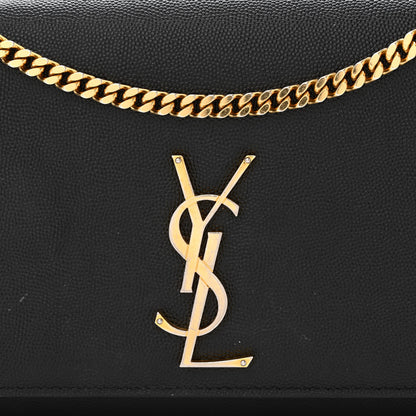 Saint Laurent Grain De Poudre Medium Classic Monogram Kate Satchel Black 8 of 17
