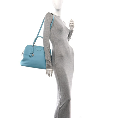 Hermes Taurillon Clemence Bolide 35  Bleu Atoll 2 of 10