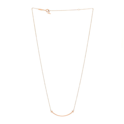 Tiffany 18K Rose Gold Small T Smile Pendant Necklace 3 of 5