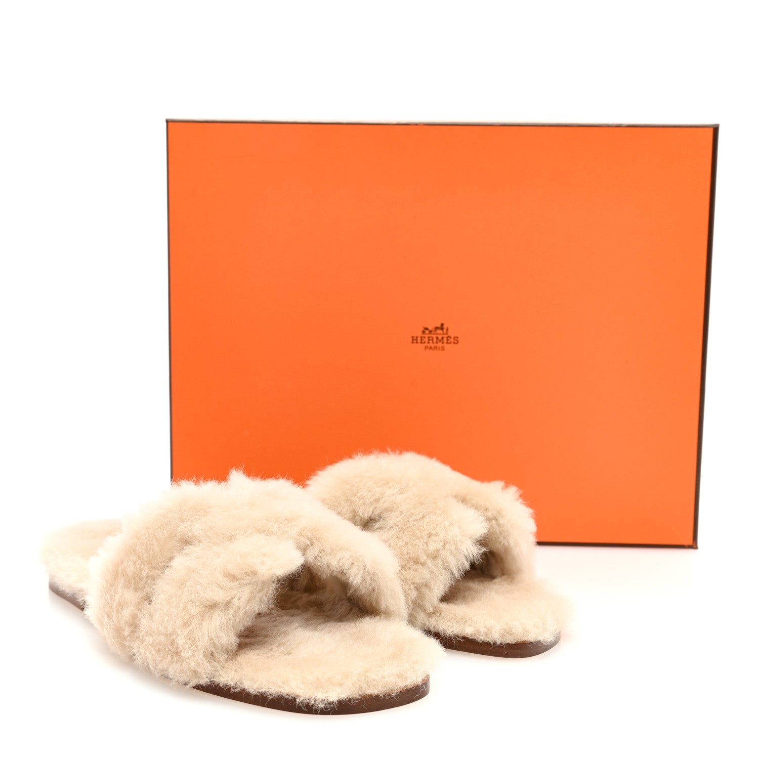Hermes Woolskin Oran Sandals 39 Beige Argile 8 of 8