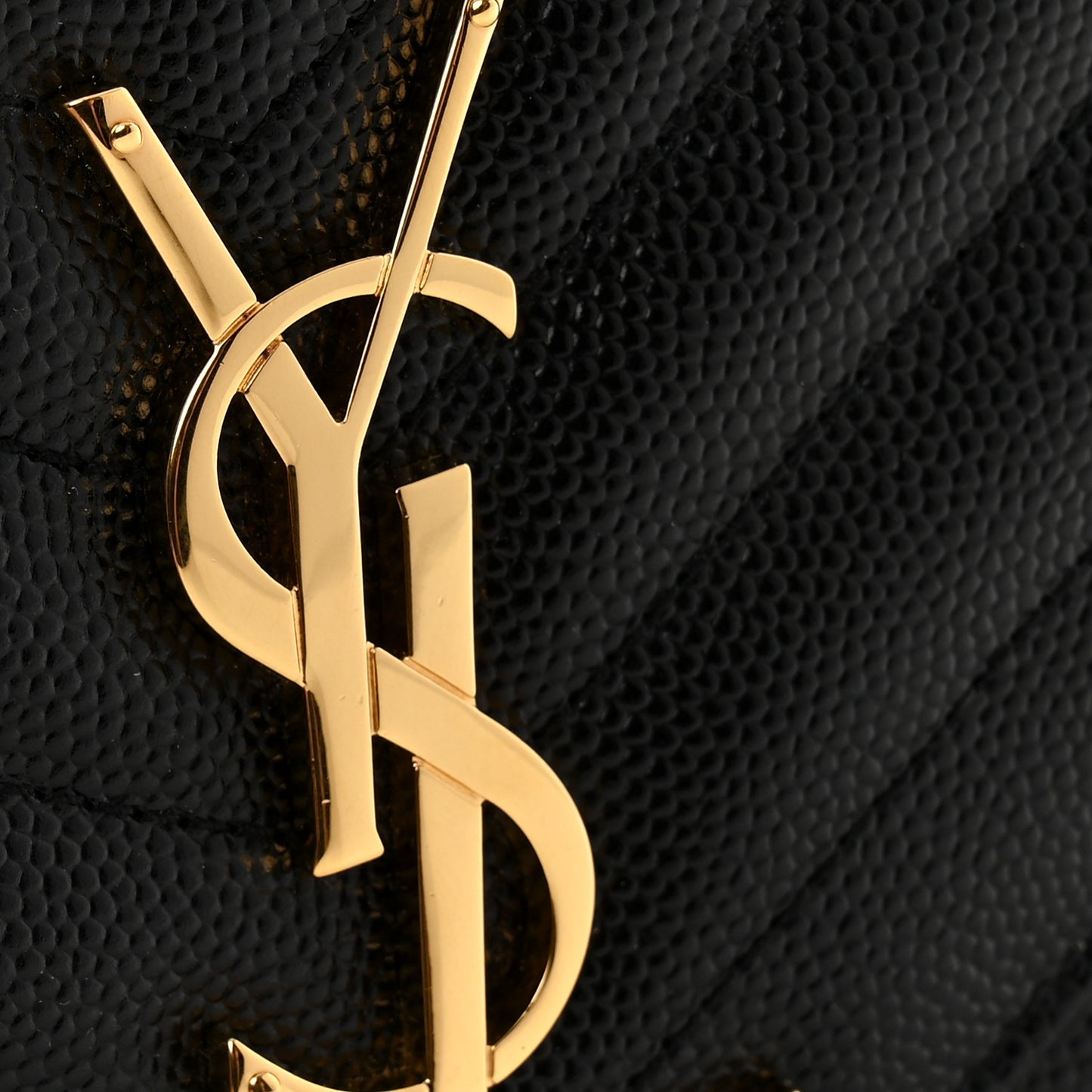 Grain De Poudre Matelasse Chevron Monogram Chain Wallet Black