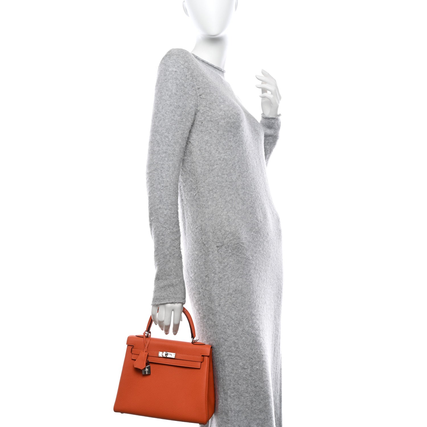 Hermes Togo Kelly Retourne 25 Orange Poppy 2 of 10
