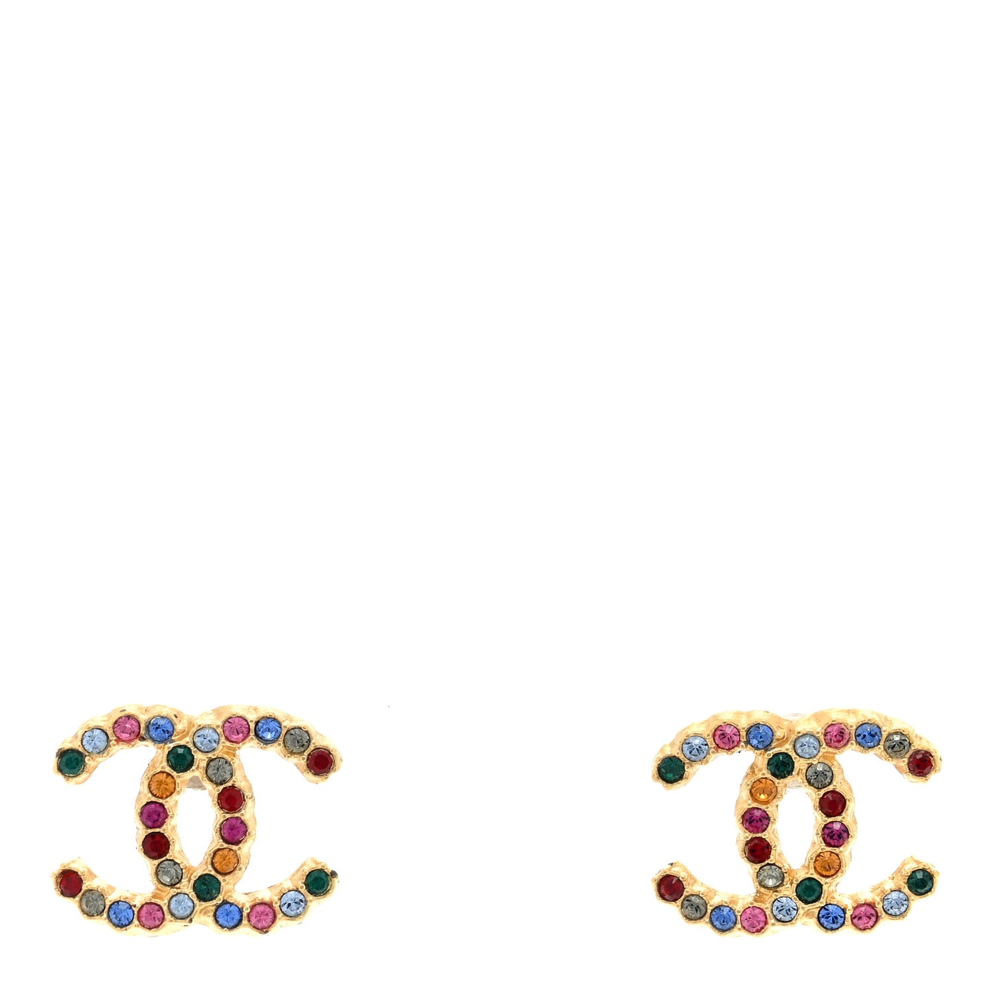 Crystal Over The Rainbow CC Earrings Gold Multicolor