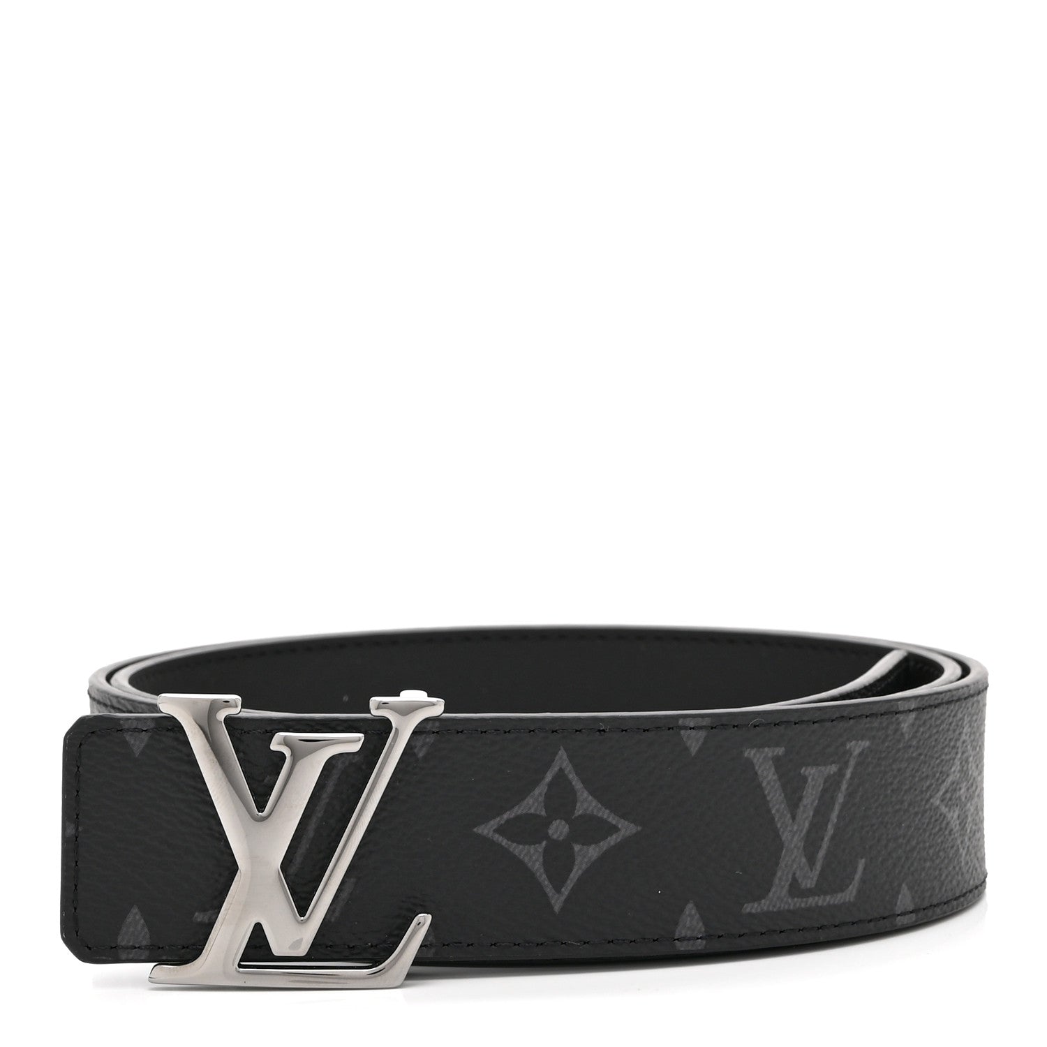 Louis Vuitton Calfskin Monogram Eclipse 35mm LV Initiales Reversible Belt 85 34 1 of 5