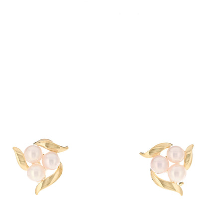 Mikimoto 18K Yellow Gold Akoya Pearl 5.5-6mm Stud Earrings 1 of 5