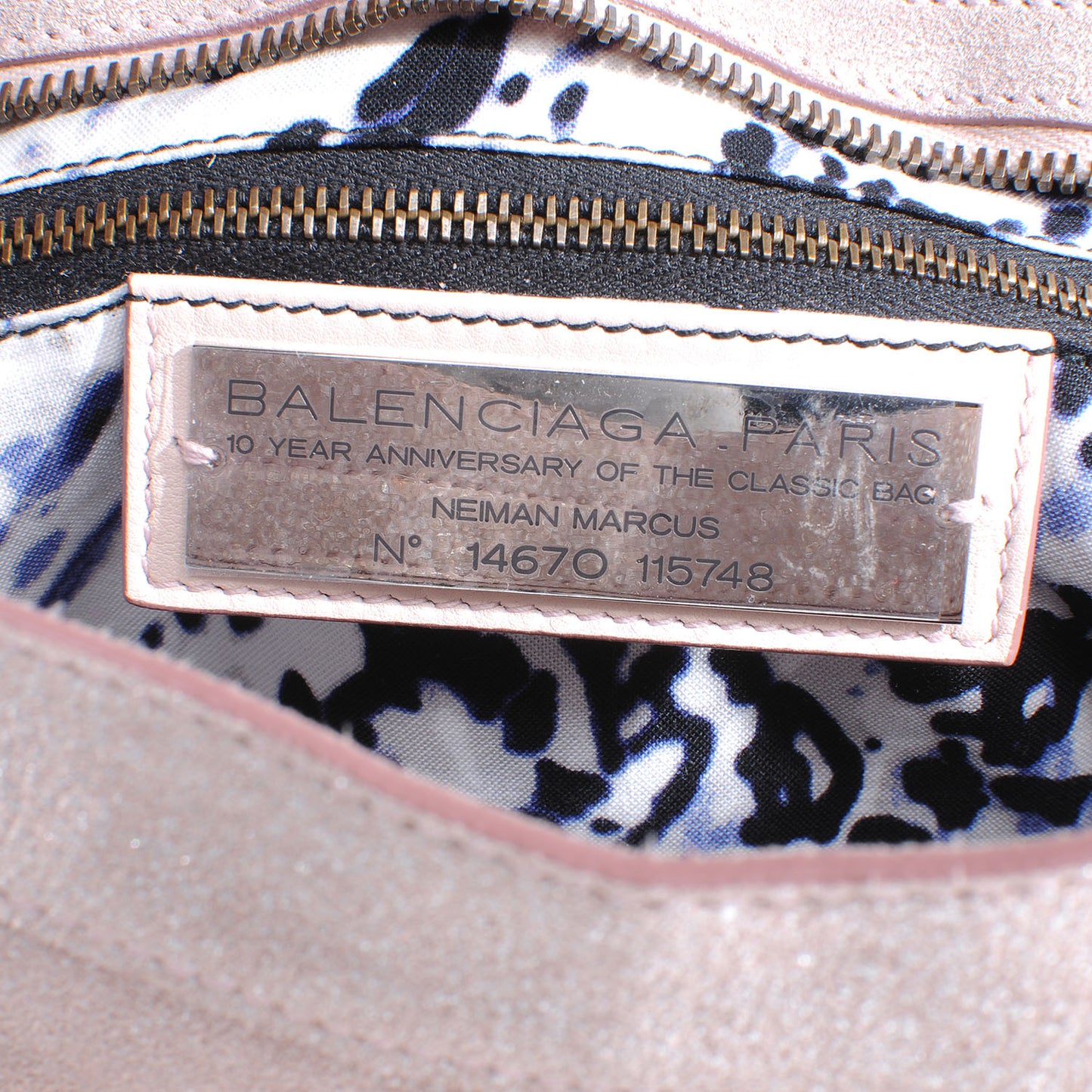 Metallic Craquele Calfskin Classic Hardware City Bois de Rose