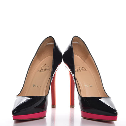 Christian Louboutin Patent Pigalle Plato 120 Pumps 35 Fluo Black Rose Matador 8 of 10