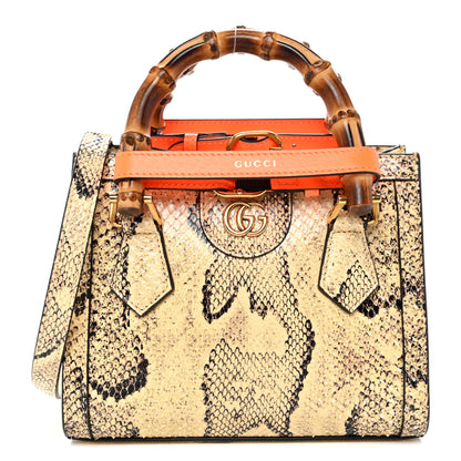 Gucci Snakeskin Mini Diana Tote Bag Beige 1 of 11