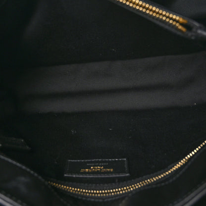 Saint Laurent SAINT LAURENT Calfskin Y Quilted Monogram Medium Loulou Chain Satchel Black 6 of 11