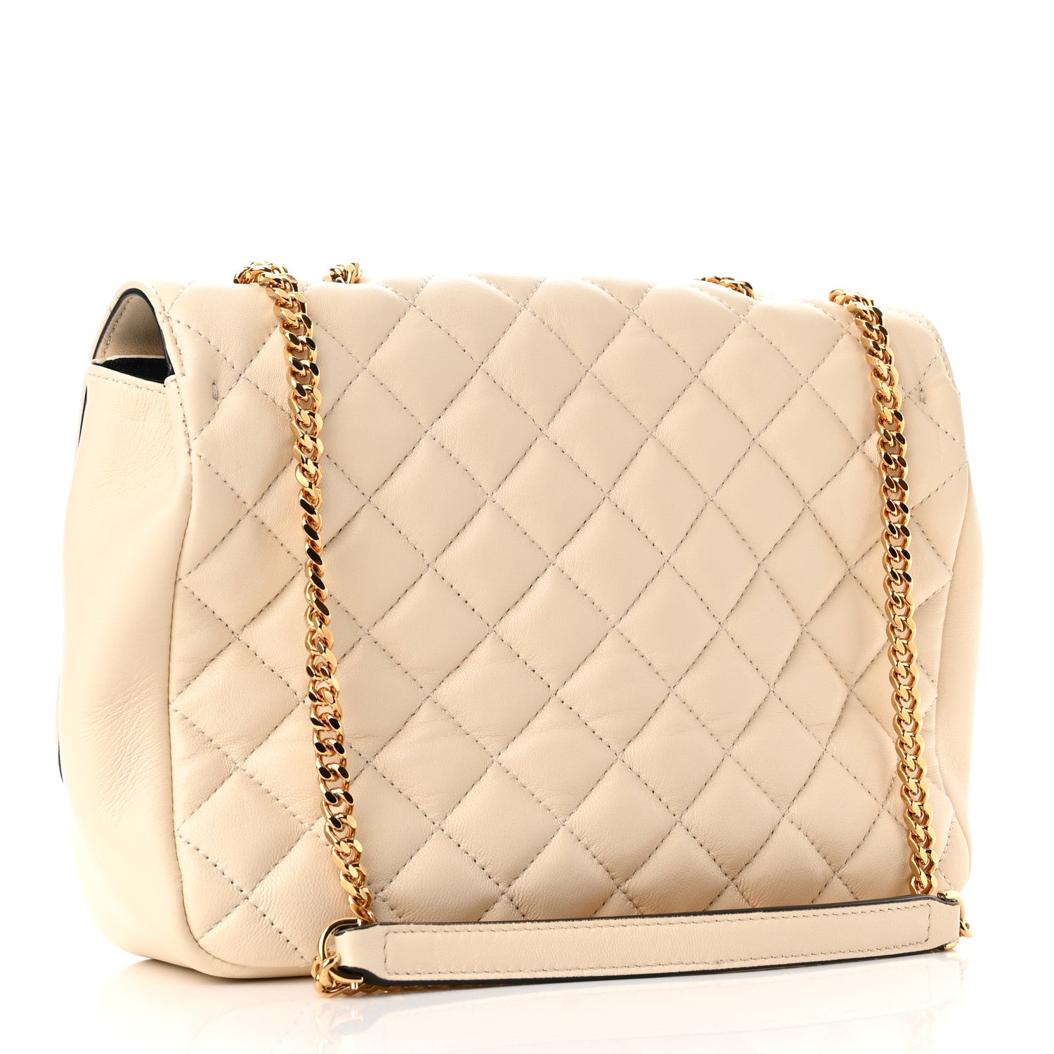 Versace Nappa Quilted Medusa Chain Crossbody Beige 3 of 13