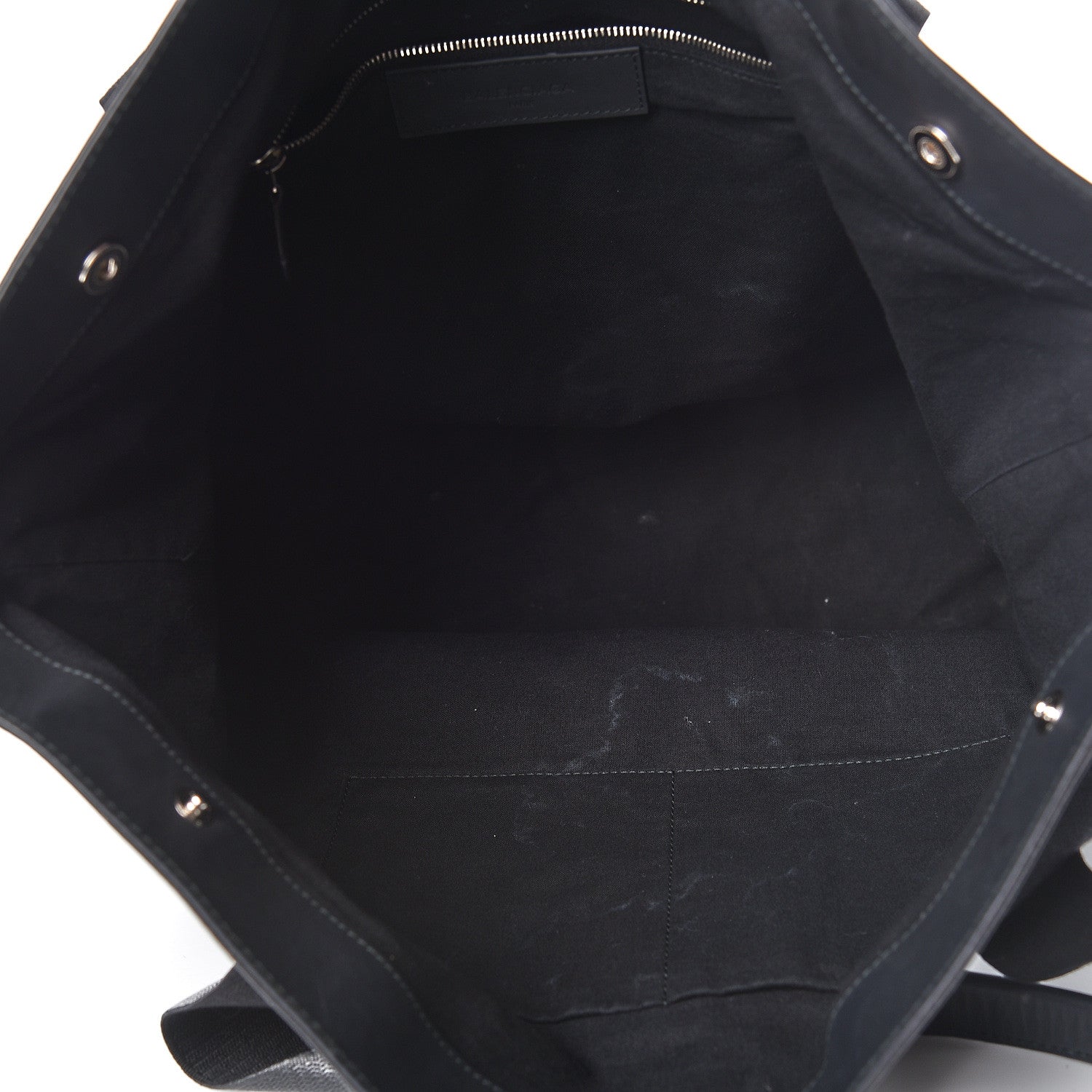 Balenciaga Rubber Calfskin Canvas Navy Tote Black 5 of 18