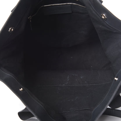 Balenciaga Rubber Calfskin Canvas Navy Tote Black 5 of 18