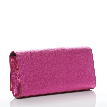 Saint Laurent Metallic Calfskin Classic Monogram Clutch Fuchsia 3 of 6