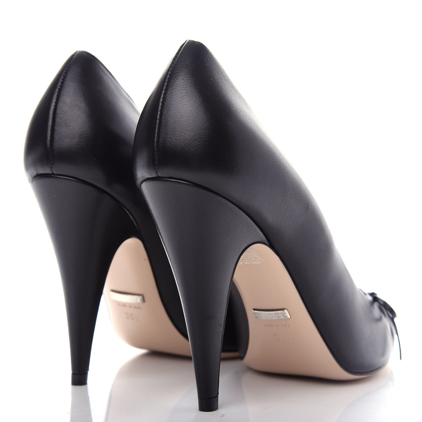 Nappa Bow High Heel Pumps 38.5 Black