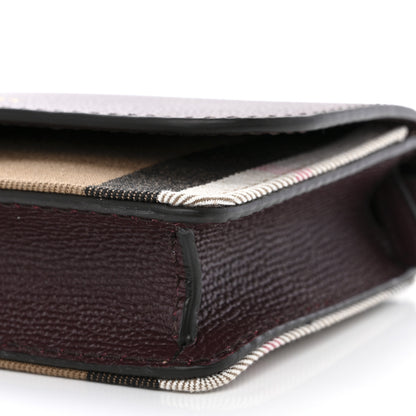 Burberry Grained Calfskin House Check Tartan Mix Hampshire Wallet On Chain Burgundy 9 of 9