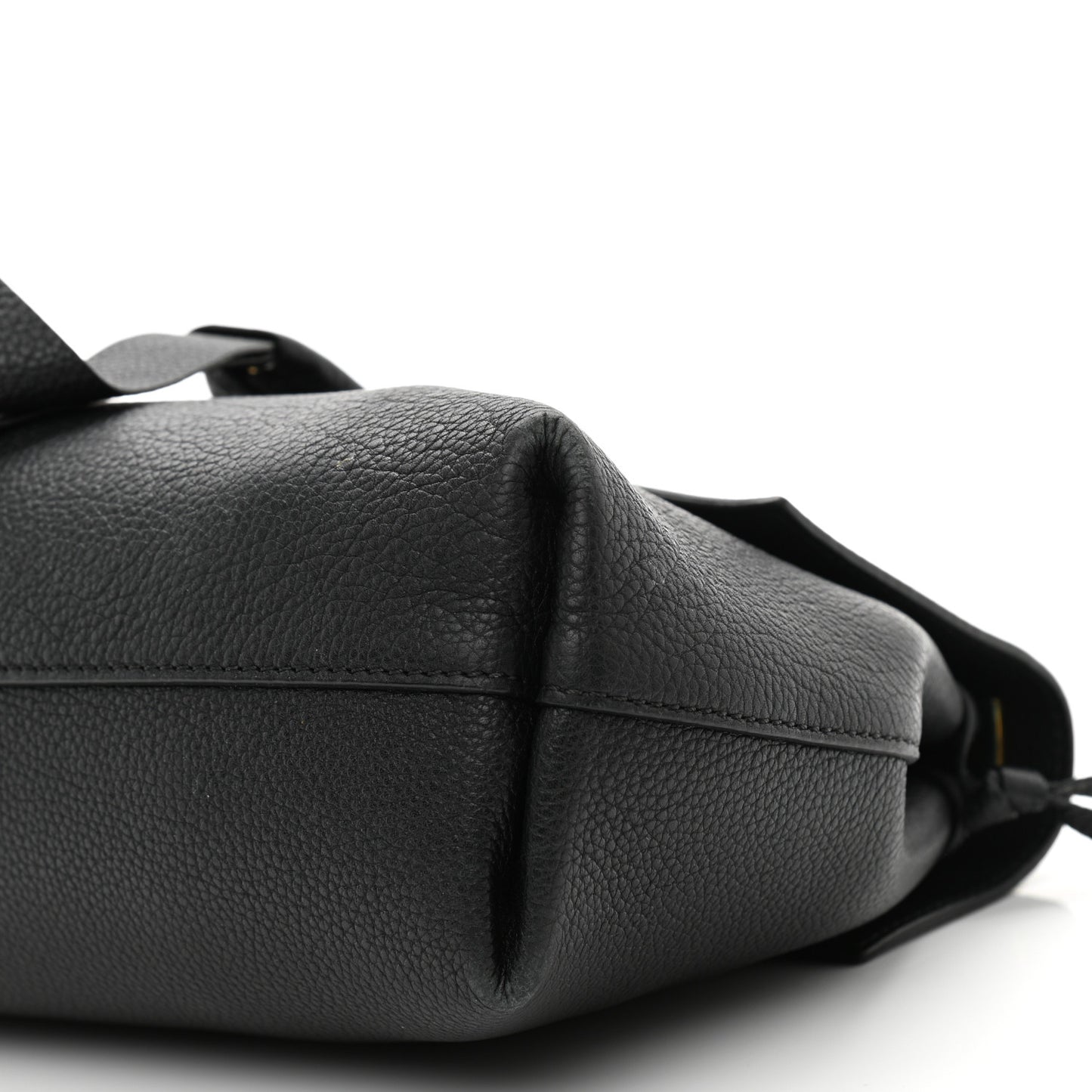 Pebbled Calfskin Small VRing Chain Shoulder Bag Black