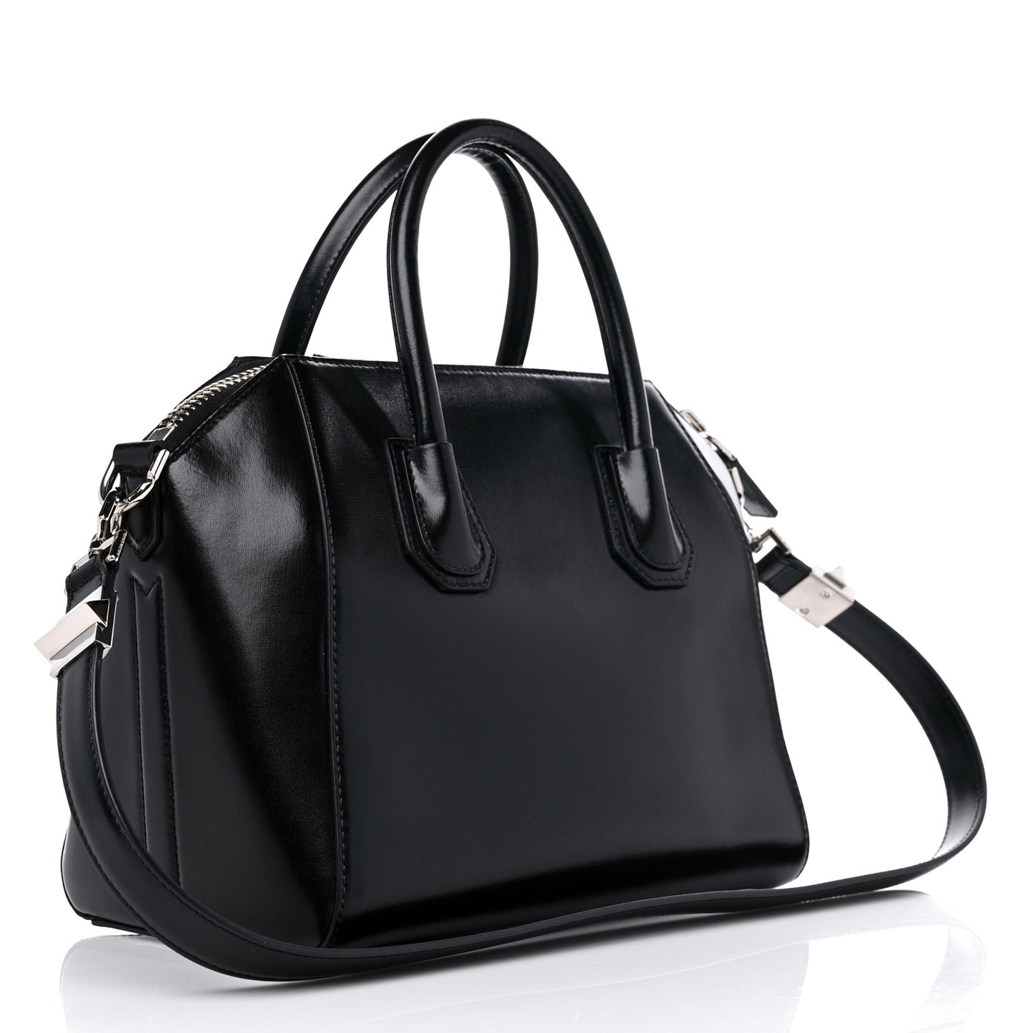 Shiny Lord Calfskin Small Antigona Black