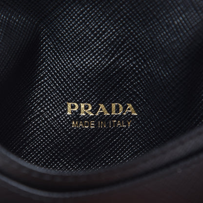 Prada Saffiano Metal Flap Card Holder Black 5 of 6