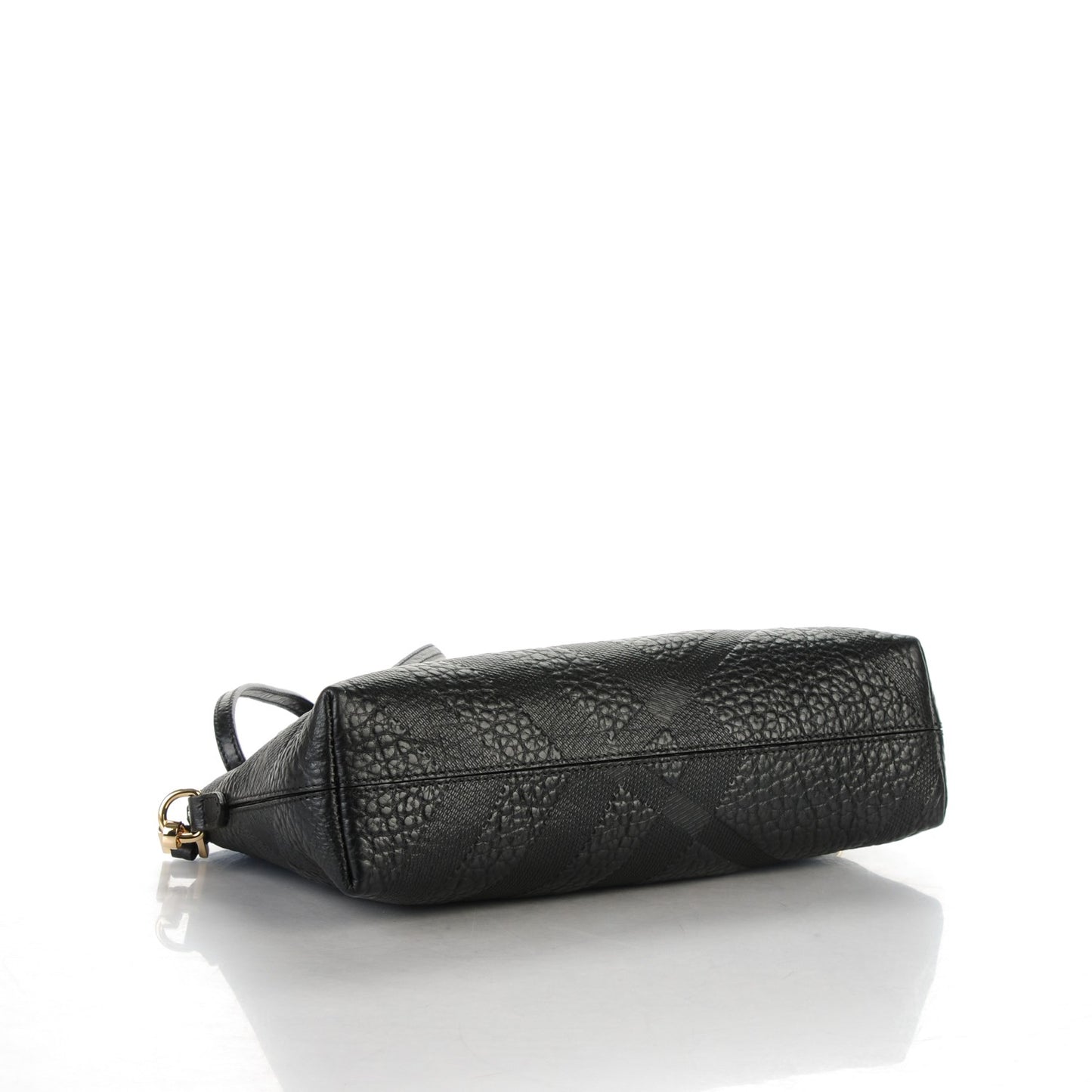 Signature Grain Calfskin Check Embossed Small Chichester Crossbody Clutch Bag Black