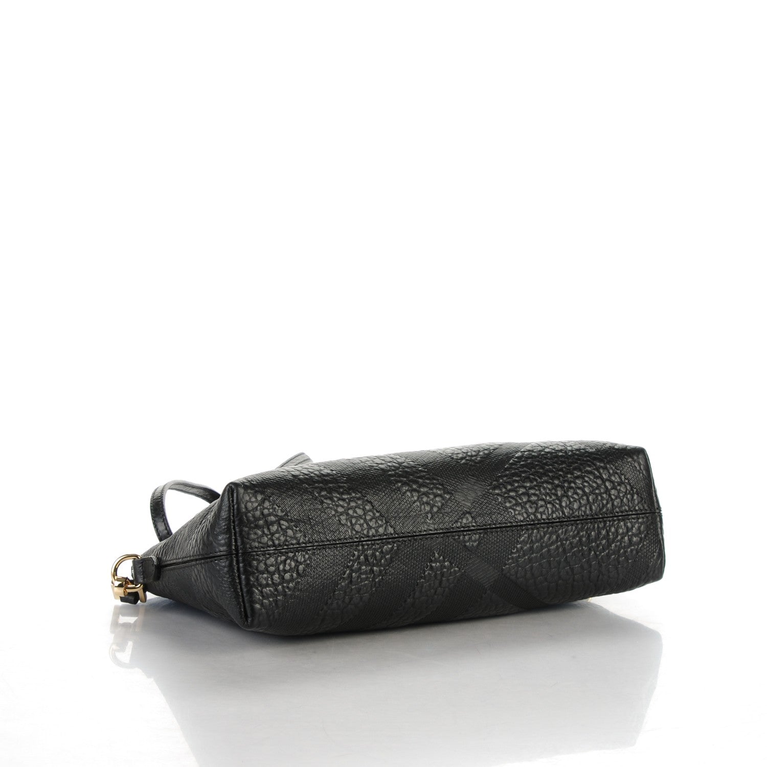 Burberry Signature Grain Calfskin Check Embossed Small Chichester Crossbody Clutch Bag Black 4 of 5