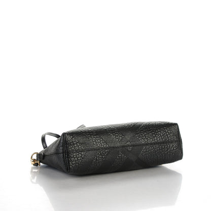 Burberry Signature Grain Calfskin Check Embossed Small Chichester Crossbody Clutch Bag Black 4 of 5