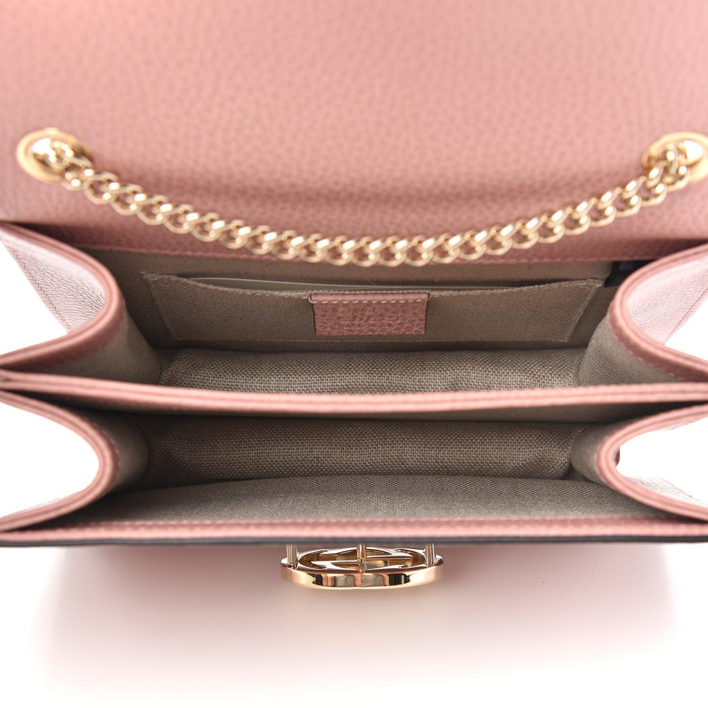 Dollar Calfskin Small Interlocking G Shoulder Bag Soft Pink