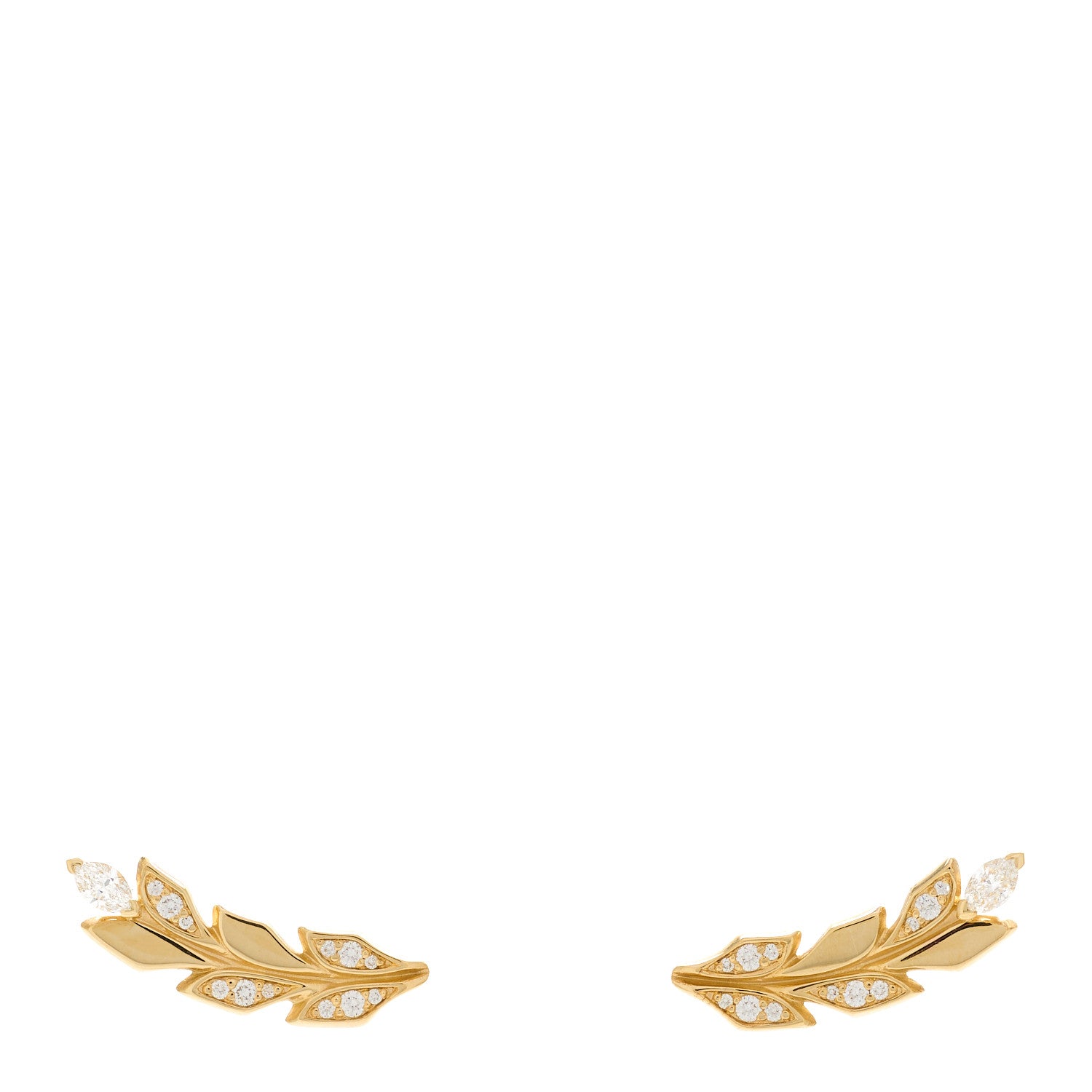 Tiffany 18K Yellow Gold Diamond Victoria Vine Climber Earrings 1 of 5