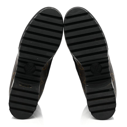 Louis Vuitton Suede Calfskin Monogram Laureate Platform Desert Boots 38.5 Black 6 of 18