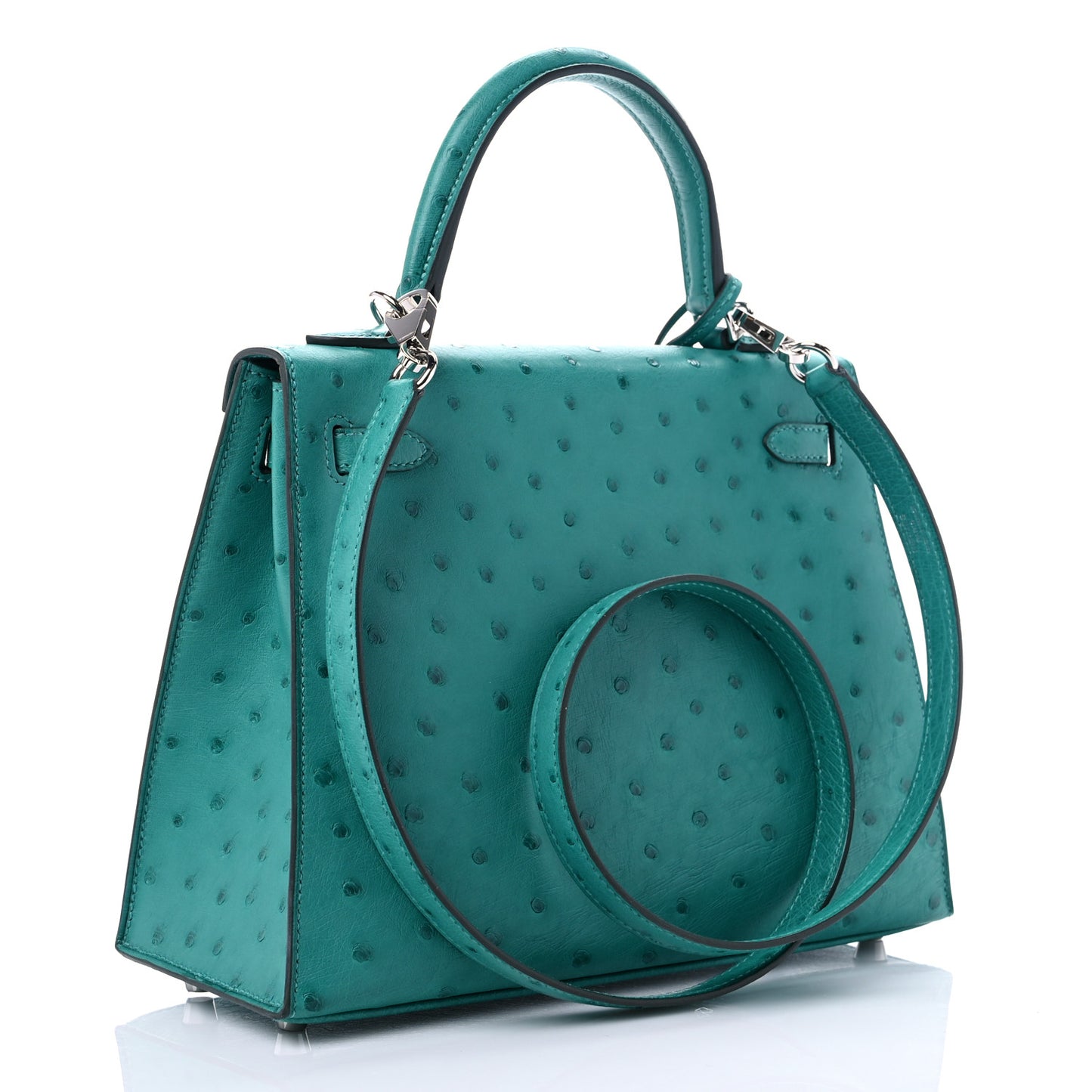 Ostrich Kelly Sellier 25 Vert Verone
