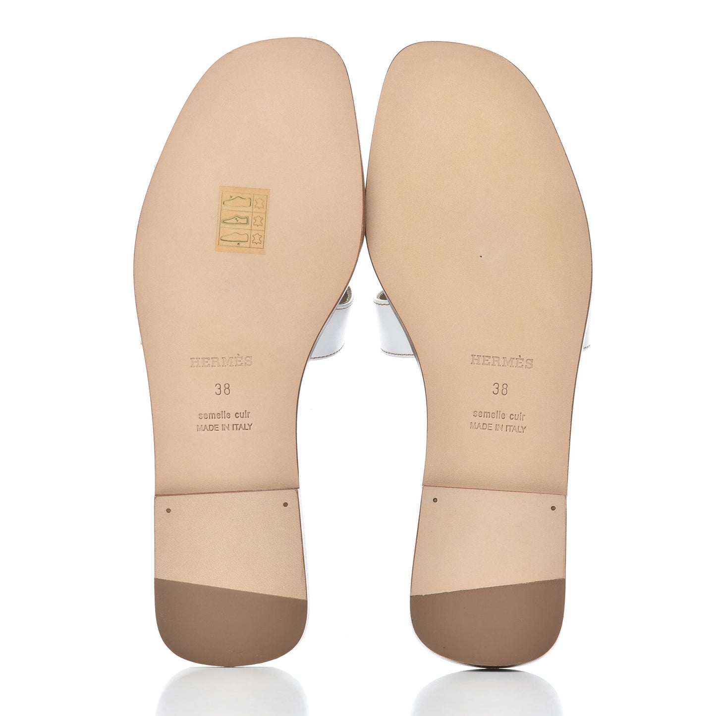 Box Calfskin Oran Sandals 38 White