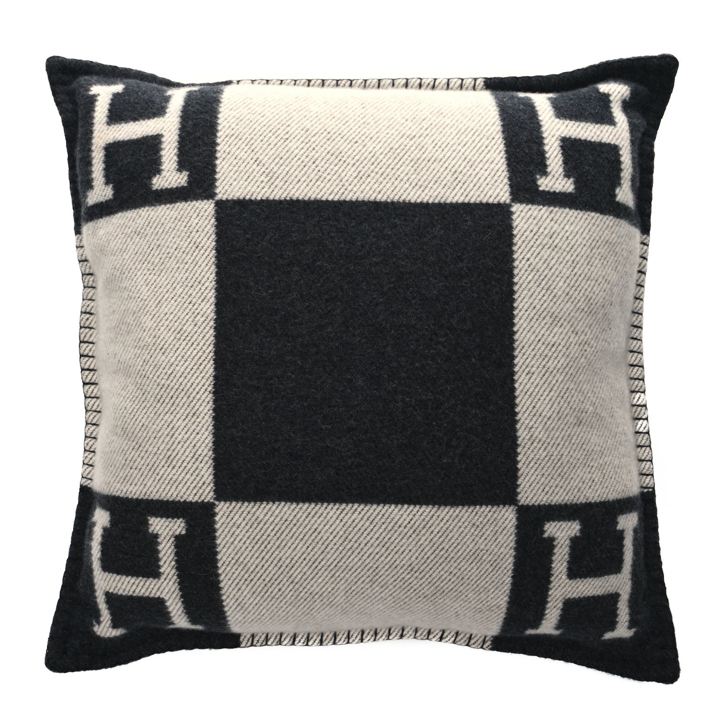 Wool Cashmere Avalon Pillow PM Ecru Gris Fonce