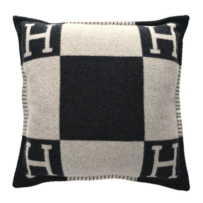 Hermes Wool Cashmere Avalon Pillow PM Ecru Gris Fonce 1 of 3