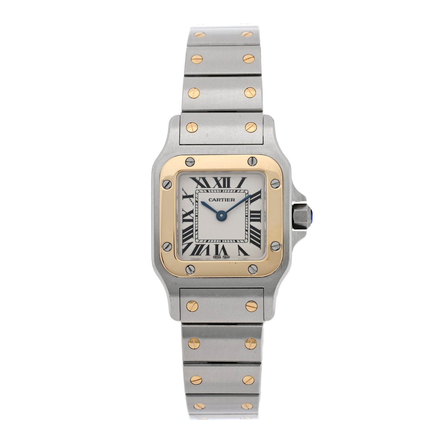Stainless Steel 18K Yellow Gold 24mm Santos De Cartier Galbee Quartz Watch