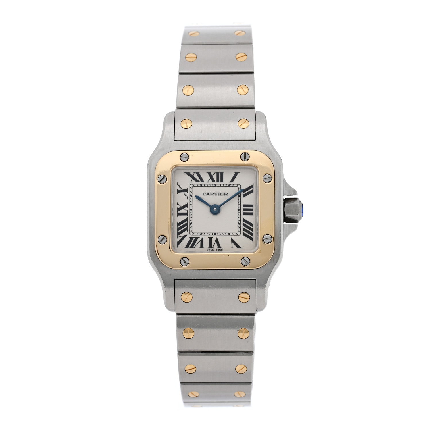 Cartier Stainless Steel 18K Yellow Gold 24mm Santos De Cartier Galbee Quartz Watch 1 of 4
