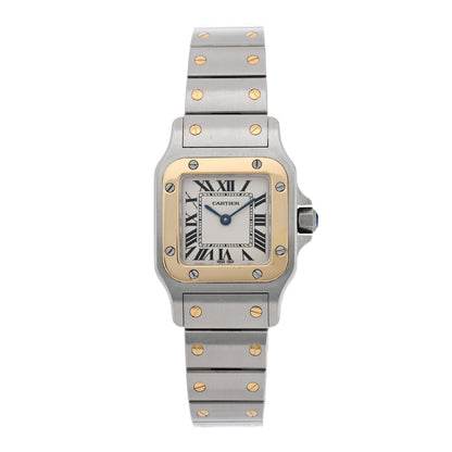 Cartier Stainless Steel 18K Yellow Gold 24mm Santos De Cartier Galbee Quartz Watch 1 of 4