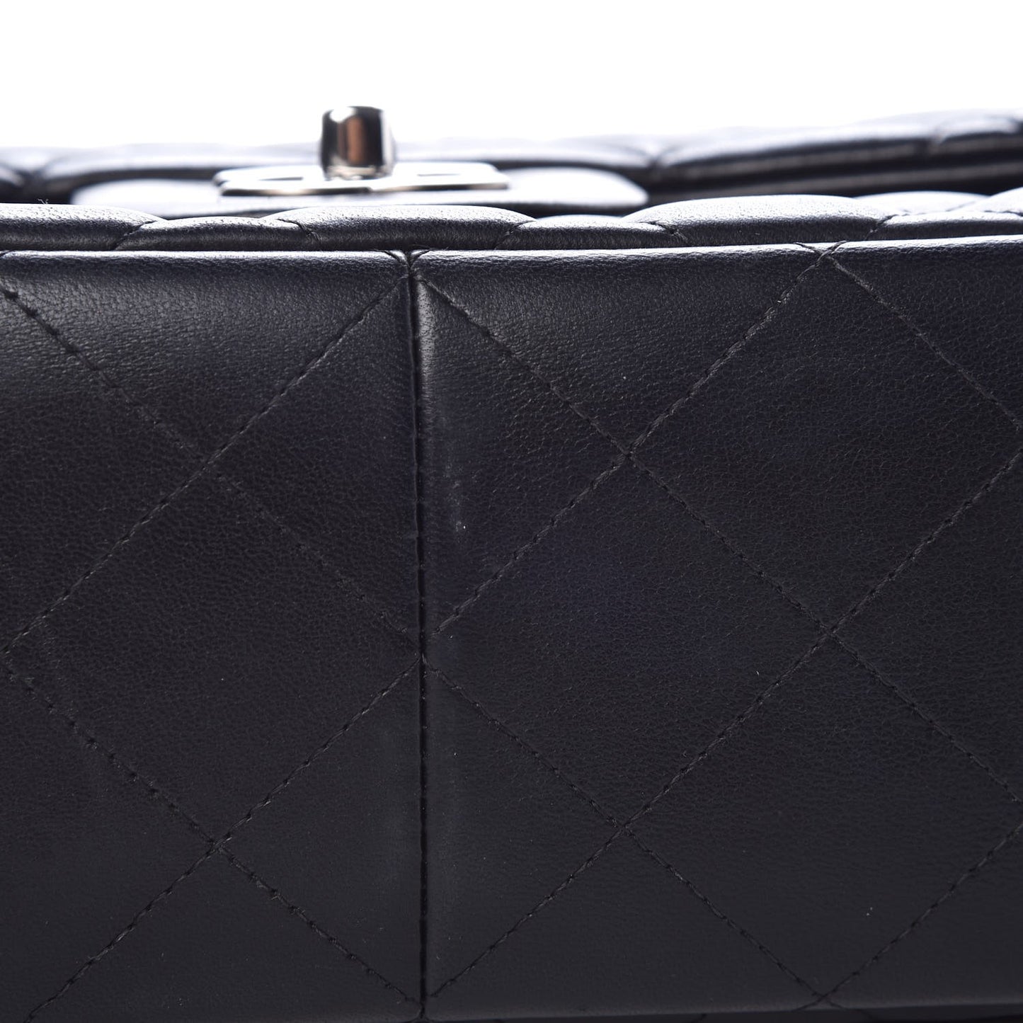 Lambskin Quilted Jumbo Double Flap Black