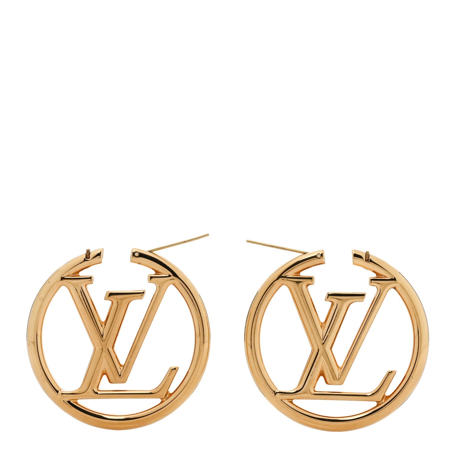 Louis Vuitton Metal Louise Hoop Earrings Gold 3 of 5