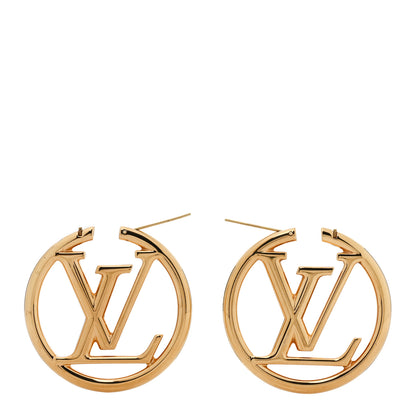 Louis Vuitton Metal Louise Hoop Earrings Gold 3 of 5