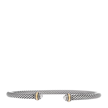 David Yurman Sterling Silver 18K Yellow Gold 4mm Cable Classics Bracelet 1 of 4