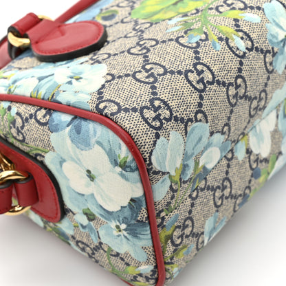 Gucci GG Supreme Monogram Blooms Mini Boston Navy Blue Hibiscus 9 of 14