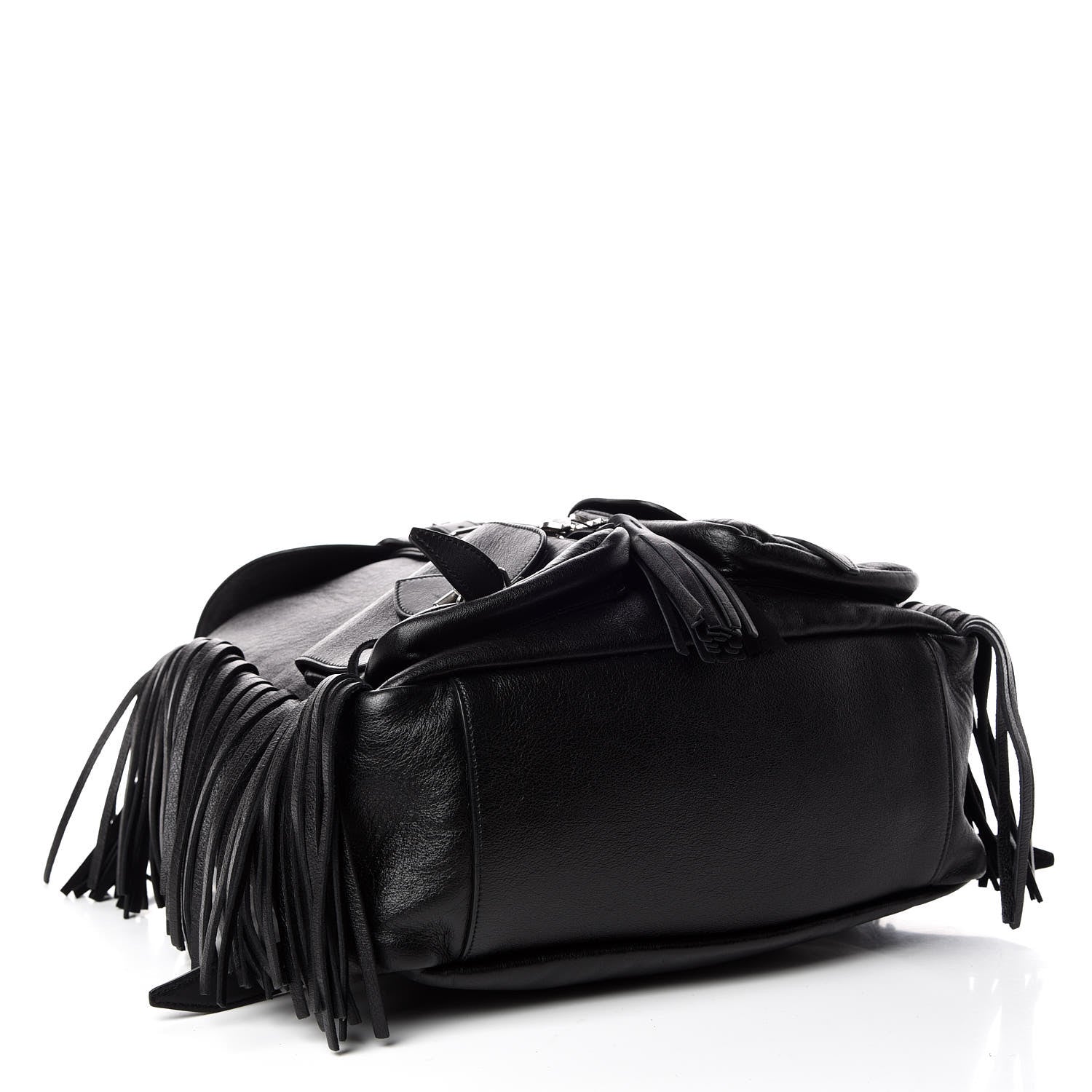 Saint Laurent Calfskin Fringe Festival Backpack Black 4 of 9