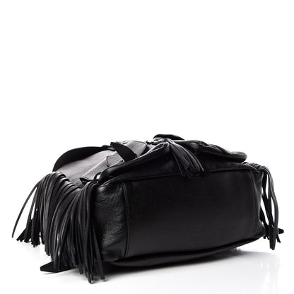 Saint Laurent Calfskin Fringe Festival Backpack Black 4 of 9