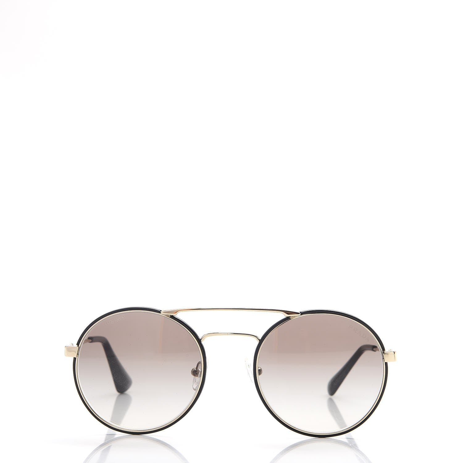 Prada Round Sunglasses SPR 51S Black Gold 2 of 8