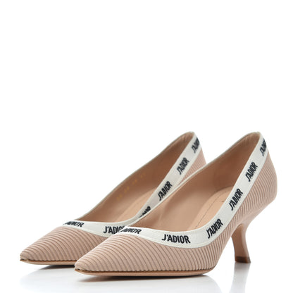 Christian Dior Technical Canvas Ribbon Embroidered J'Adior 65mm Pumps 35 Powder Nude 3 of 15