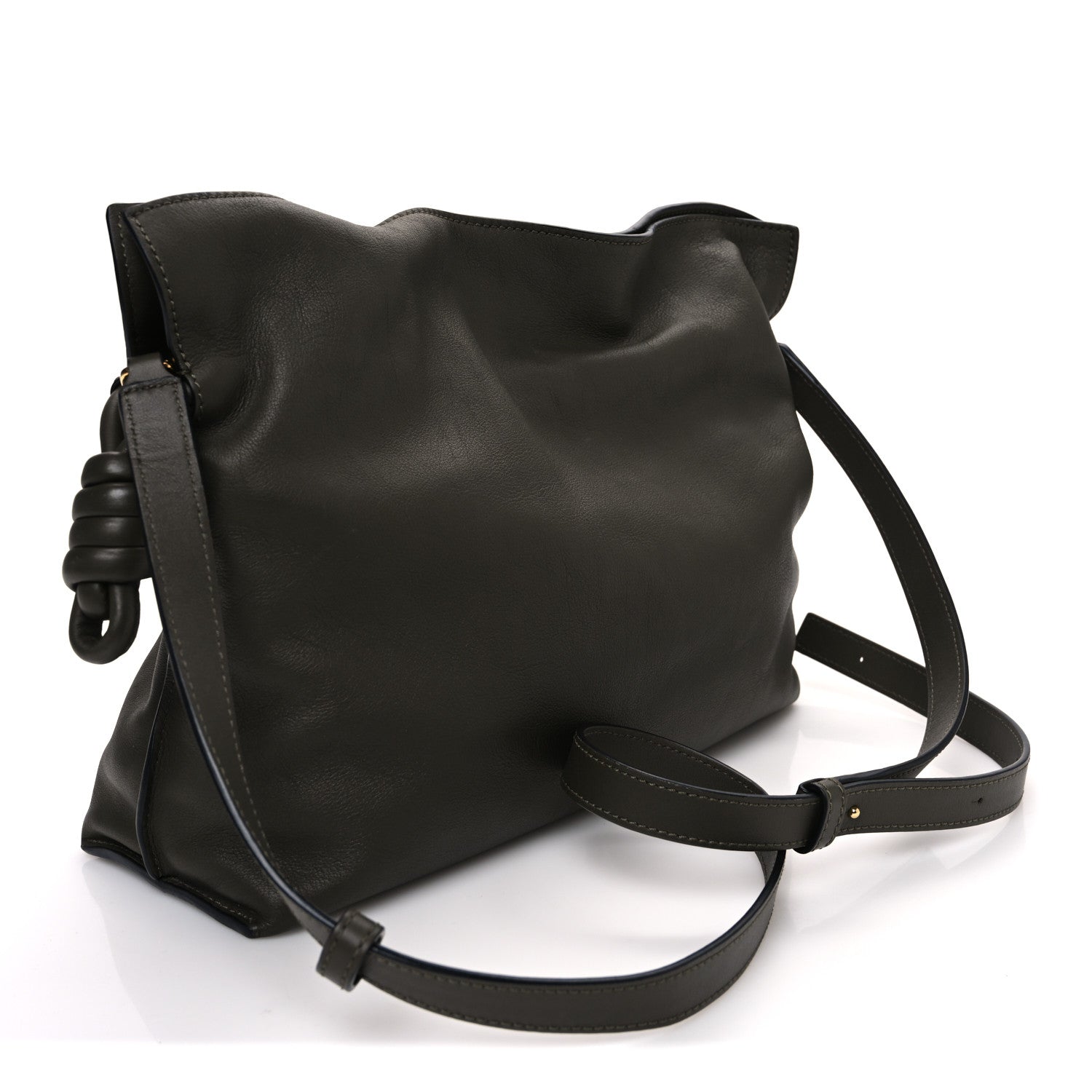 Loewe Calfskin Flamenco Knot Clutch Vintage Khaki 3 of 10