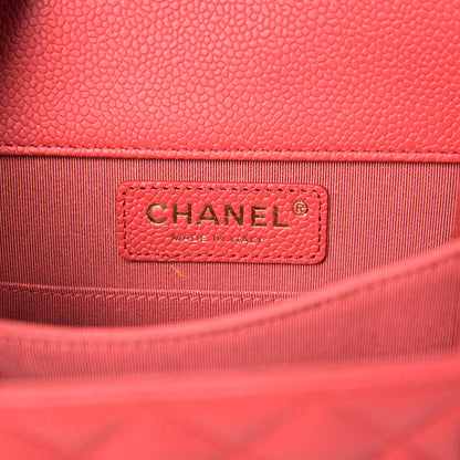 Chanel Caviar Quilted North South Boy Flap Red 5 of 8