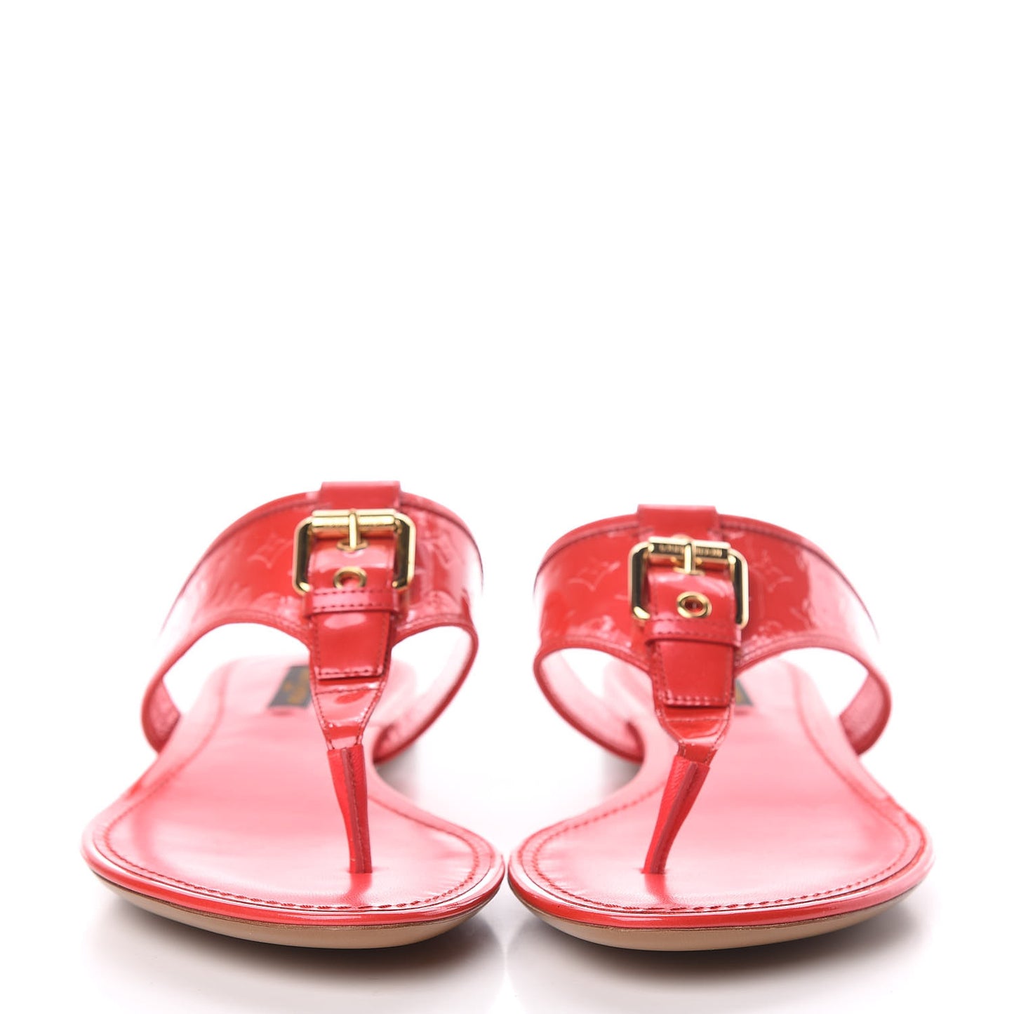 Vernis Pantheon Flat Thong Sandals 37 Grenadine